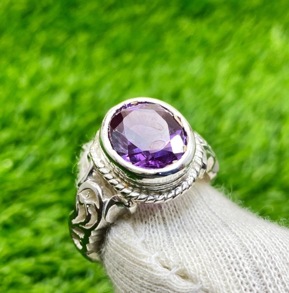 Anillo de Alejandrita, Anillo de Diseñador Hecho a Mano, Anillo de Plata de Ley 925, Personalizado Foto 1 de 4