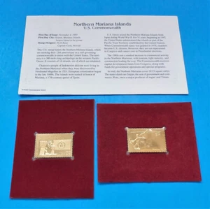 2 US Commonwealth 1st DAY ISSUE 29 & 33 CENT STAMP GOLD Northern Mariana Islands - Picture 1 of 14