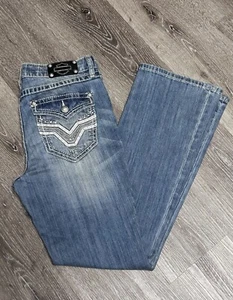 "Jeans Harley-Davidson Donna 10 Decorati Bottone Tasca Blu Elastico 32x32""" - Foto 1 di 24