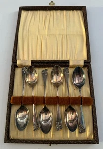 Set Of Six Vintage Electro-Plated Tea Spoons In Presentation Case - Picture 1 of 10
