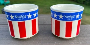 Tazas de café vintage de restaurante Sambo's ¡Lo tenía 2 estrellas y rayas! - Imagen 1 de 6