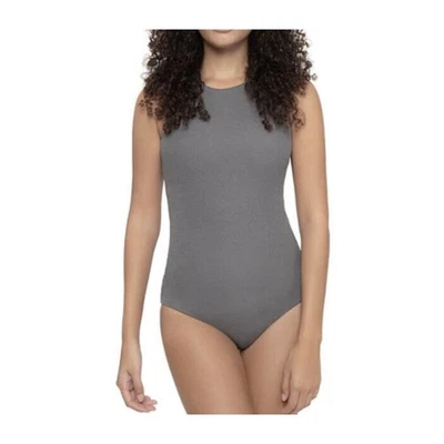 Nuevo Traje de Baño Pilyq Sand Reef Cuello Alto Una Pieza Parte Inferior Completa Talla Mediana Gris Foto 1 de 4