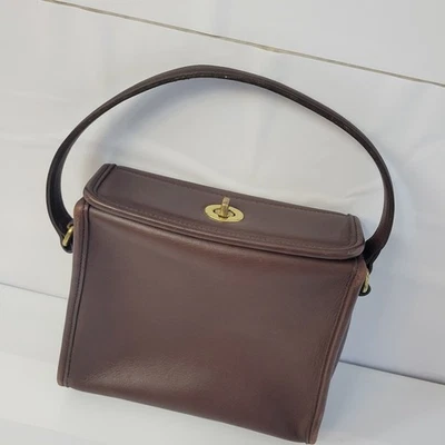 Bolso Geométrico Coach De Colección A8C-9043 Bolso de Mano Cartera Guante Cuero Curtido Marrón Foto 1 de 4