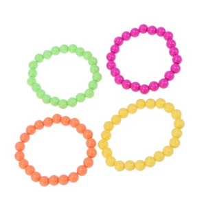 Pulsera de neón con cuentas de plástico de 4 piezas para fiesta brillante colorida - Imagen 1 de 12