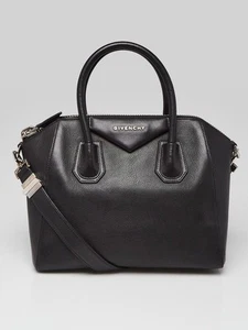 Bolso pequeño Antígona Givenchy de piel de cabra azúcar negra - Imagen 1 de 10