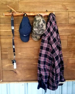 Garderobe Hut Schlüsselbrett Handarbeit rustikal Blockhaus Wand Zeder Eingang Dekor Kunst - Bild 1 von 8