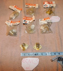 Corbin Brass Cabinet Drawer Lock #02066 Lot of 6 Each has 2 Keys & 2 Bonus Locks - Picture 1 of 12