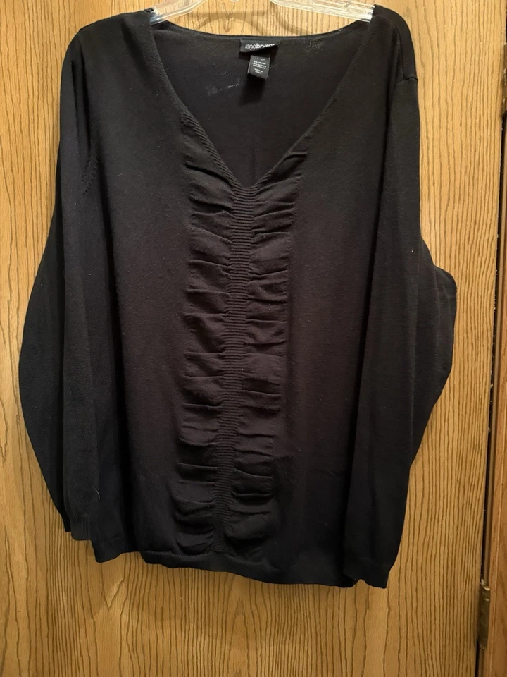 Suéter preto Lane Bryan’s gola V frente franzida 22/24 - Imagem 1 de 1