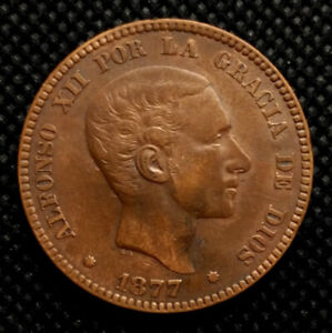 Alfonso XII - 10 cents 1877 - beautiful, scarce as well