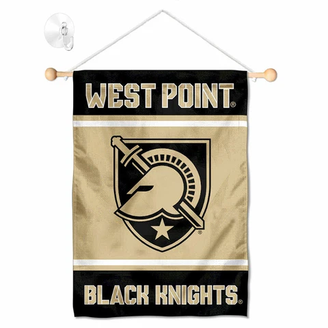 Army Black Knights Mini Window Banner Hanging with Suction Cup Cover