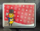 Vintage Mr. Peanut Planters Nuts Cookie Snowflake Tin Container 9 X 7 