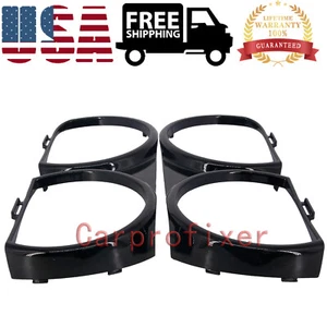 LH & RH Front Headlight Bezel Lamp Cover Trim Set-For 2015-2021 Dodge Challenger - Picture 1 of 11