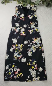 Erdem Floral V-Neck Pencil Sheath Dress US 6 Midi Darice Midnight Twill - Bild 1 von 10