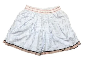 NIKE Athletic Pleated Mesh Shorts Kids Girls XL White Pink - Picture 1 of 9
