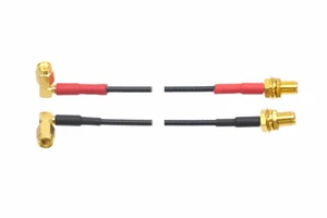 Kabel Dual Microdot 90-Winkel Stecker auf SMA Buchse Ultraschall NDT TOFD GE Wandler - Bild 1 von 6