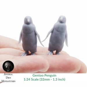 Gentoo Penguin - 1:24 Scale miniature bird by Animal Den Miniatures (2 birds) - Picture 1 of 6