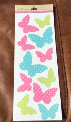 2 ENORMES 3 x 12" Hoja de Pegatinas MISS ELIZABETH'S PEGATINAS MARIPOSAS GRANDES * Foto 1 de 2