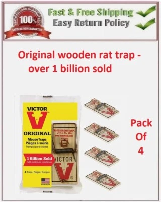 Victor M156-4 Pedal de Metal de Origen Sostenible FSC Madera Snap Mouse Trampa (4 unidades) Foto 1 de 4
