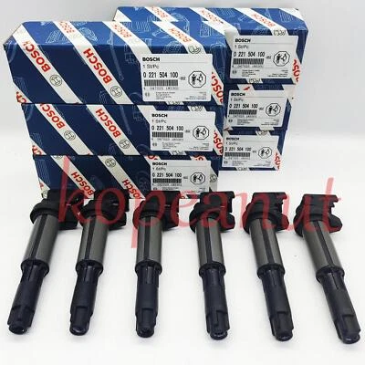Bobinas de encendido 6 piezas 0221504100 UF515 para Bosch BMW 550 545 650 745 750i X5 UF522 Foto 1 de 4