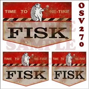 WEATHERED WATERSLIDE BUILDING SIGN DECALS FISK TIRE  O SCALE OSV270 - Picture 1 of 1