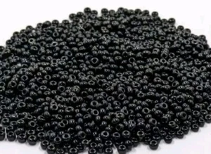  Schwarze traditionelle tschechische Glasperlen, #10. Tasche 18 gr. - Bild 1 von 3