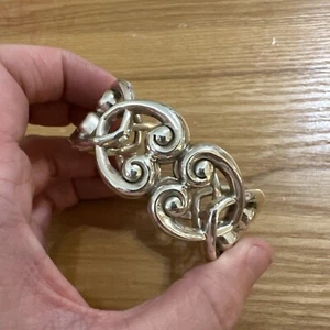 Bracciale Vintage Brighton Tono Argento Cuore Cerniera - Foto 1 di 12