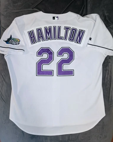 JOSH HAMILTON Russell Athletic AUTHENTIC TAMPA BAY DEVIL RAYS Jersey 52 Rangers Cover