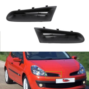1 Pair Front Bumper upper top grille black O/S For RENAULT CLIO 2005 -2009 - Picture 1 of 7