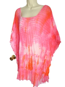 Steve Madden Cover UP Swimming M L Plissee Pink Flirty Vibrant - Bild 1 von 6