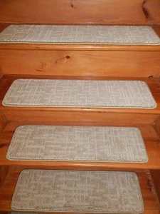 13 Step = 9'' x 30'' + 1 Landing 26'' x 30'' Stair Treads Wool Blend carpet  . - Picture 1 of 5