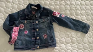 5 Y2K VTG Hello Kitty Embroidered Patch Sanrio Girl’s Denim Jean Jacket size 5 - Picture 1 of 8