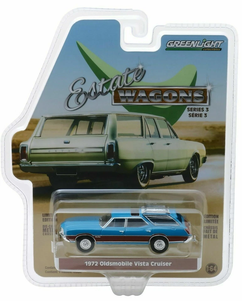 Oldsmobile Vista Cruiser Viking 1972 Greenlight azul y madera grano 1/64 29950 D Foto 1 de 1