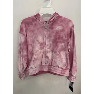 Nike Girls' Size 6X Pink Velour Zip-Up Hoodie - Picture 1 of 3