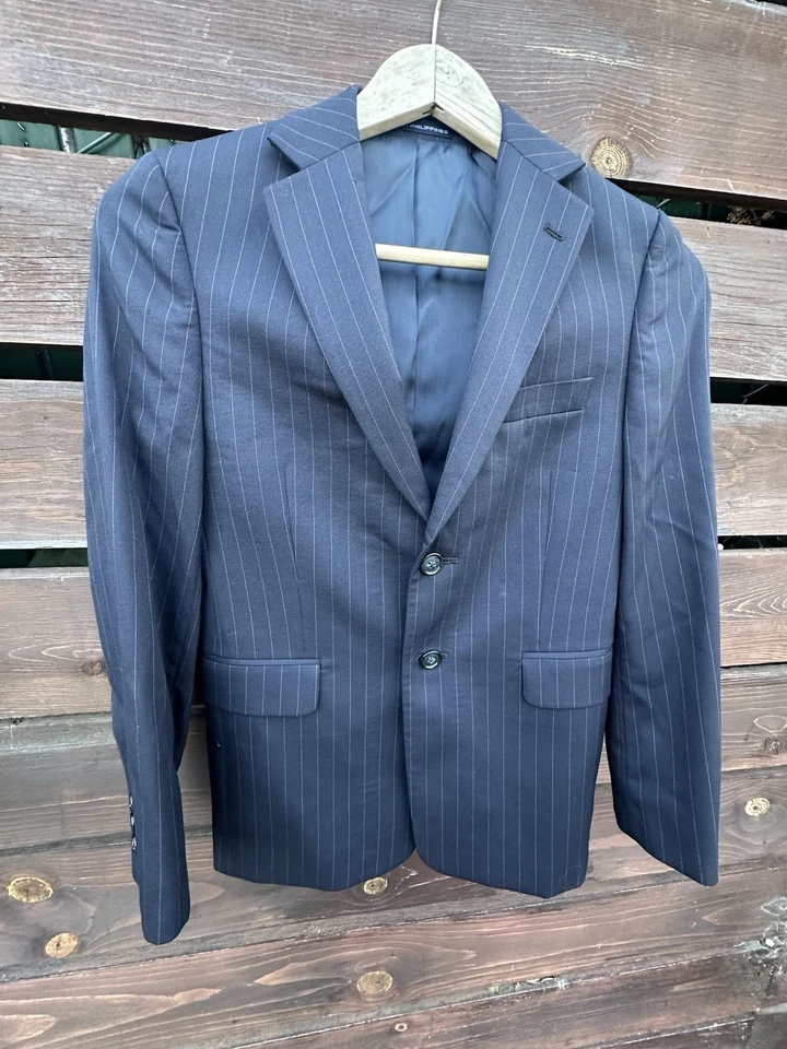 Chaqueta Blazer Joseph Abboud Niño Lana Azul Pin Rayas Talla 12 Foto 1 de 4