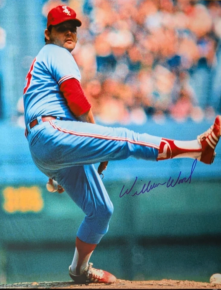 Fotografía 8x10 firmada/autografiada de Wilbur Wood (Medias Blancas de Chicago) Foto 1 de 1