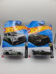 Hot Wheels 2018 Bentley Continental GT3 Lot of 2 Black And Gray - Picture 1 of 6