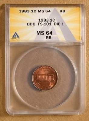 1983 Lincoln Memorial Cent 'DDR' ANACS MS64RB - Image 1 of 4