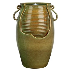 Design Toscano Ceramic Rippling Jug Fountain Green 12"x15.5"x21"H - Picture 1 of 7