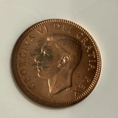 1949 Canada Small Cent Coin. BETTER GRADE CH UNC Red BrownPenny George VI 1p 1c - Image 1 of 4