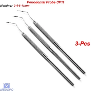 Sonda dental CP-11 codificada por colores detección periodontal examen sondas periodontales - Imagen 1 de 5