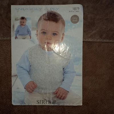 SIRDAR 4 ply knitting pattern 1879, baby / childs jumper, birth-7 yrs - Image 1 of 4