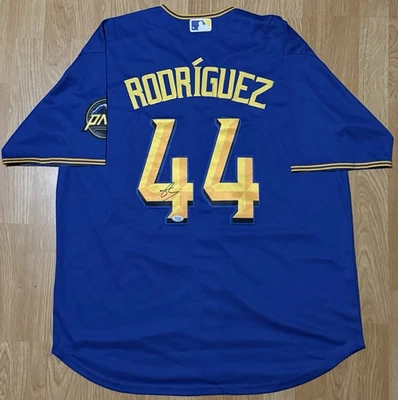 Julio Rodriguez Signed Autograph Seattle Mariners City Connect Jersey PSA COA - Image 1 of 4