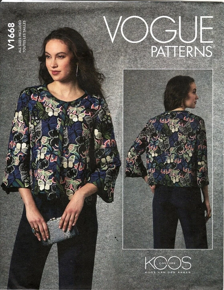Vouge Sewing Pattern V1668 Koos Culture Jacket All Sizes Included Uncut
