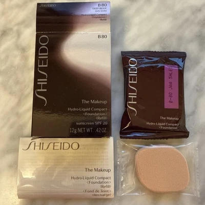 New RARE Shiseido The Makeup Hydro Liquid Compact Refill SPF 20 B80 Deep Beige - Image 1 of 4
