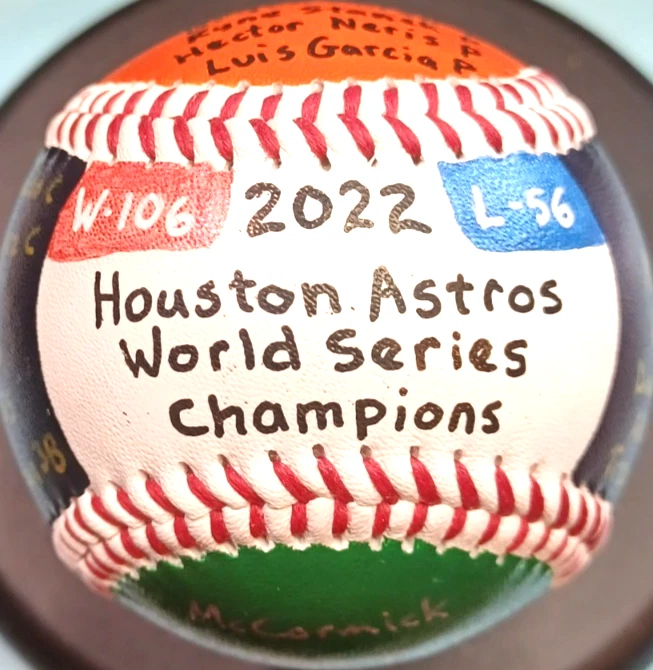 HAND PAINTED BASEBALL 2022 HOUSTON ASTROS WORLD SERIES CHAMPIONS JOSE ALTUVE + - Image 1 of 4