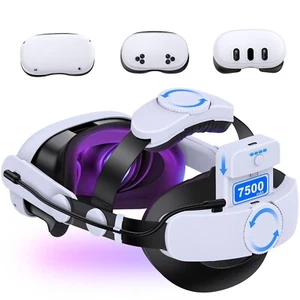 Correa para la cabeza para auriculares Meta Oculus Quest 3/3s/Quest 2 VR Elite con batería de 7500 mAh - Imagen 1 de 10