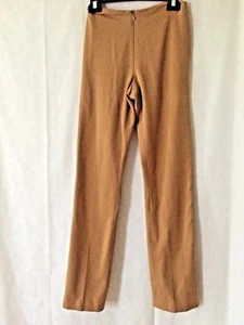 "Pantalones para mujer Cache talla 2 bronceados claros lisos mezcla poliéster con entradas 32"" w 13"" R 10" - Imagen 1 de 6