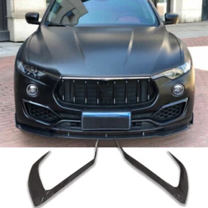 Carbon Fiber Front Bumper Canards Lip Splitter Fins For Maserati Levante 17-21 E - Picture 1 of 9