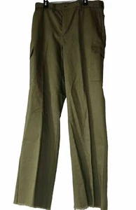 BSA Pants Olive Green Size 32 31" Length No Hem Cargo Style Side Pockets CR-122 - Picture 1 of 10