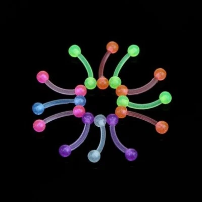 5x Plastic Curved Bar Metal Free BioFlex Body Piercing Bar Non Allergenic Bar UK - Image 1 of 4